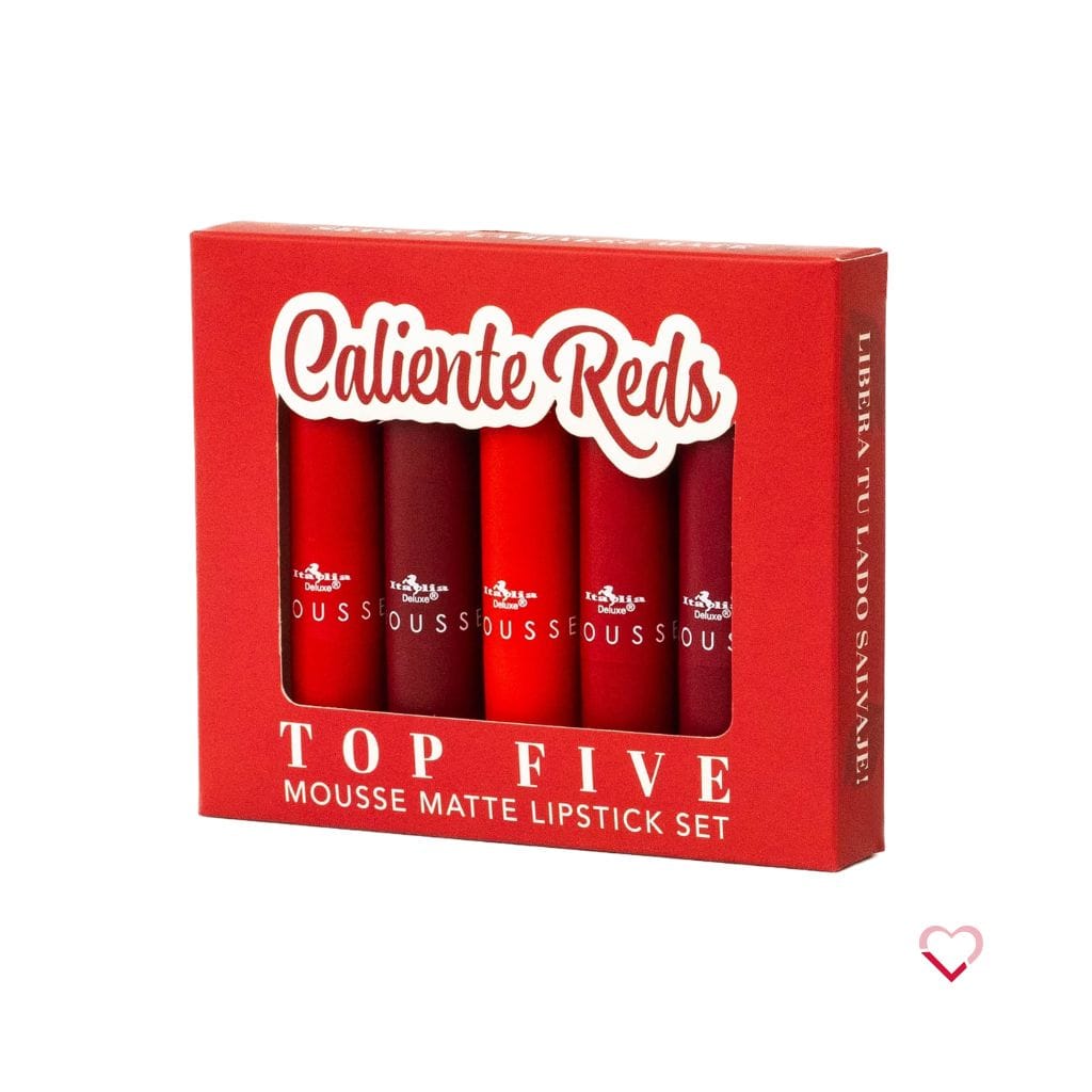 [ITA-191-S2] Set De 5 Labiales En Barra En Mousse (CALIENTE REDS)